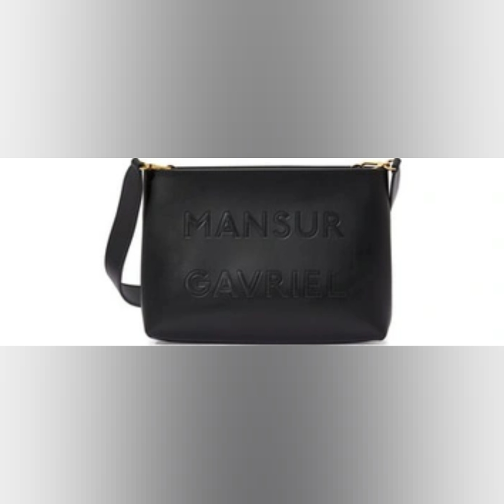 NWT Mansur Gavriel calf leather logo clutch with shoulder strap